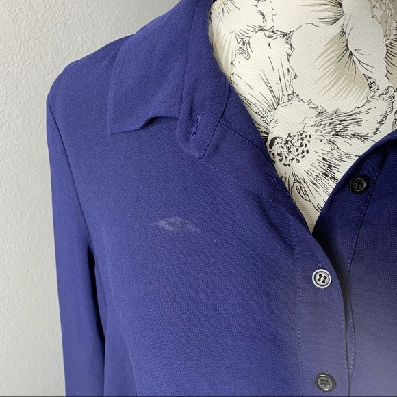 Thakoon Collective Womens Navy Top Flowy Blouse 6 - Picture 5 of 5